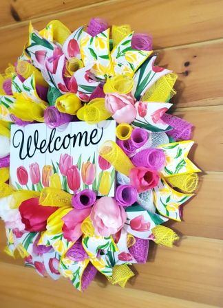 Welcome Tulips Wreath 04 #2