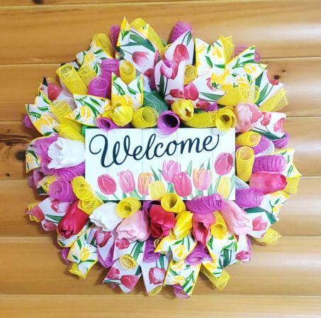 Welcome Tulips Wreath 04