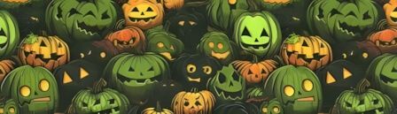 Zombie Pumpkins dog collar #3